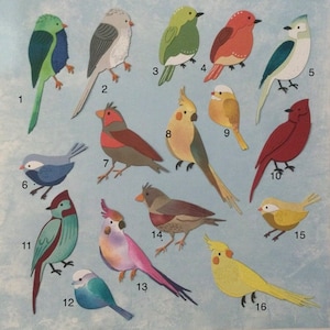Layered Hand Painted Bird Die Cuts - Choose Your Design, Cut Outs, Embellishments For Scrapbooking, Card Making, and Other Fun Projects.