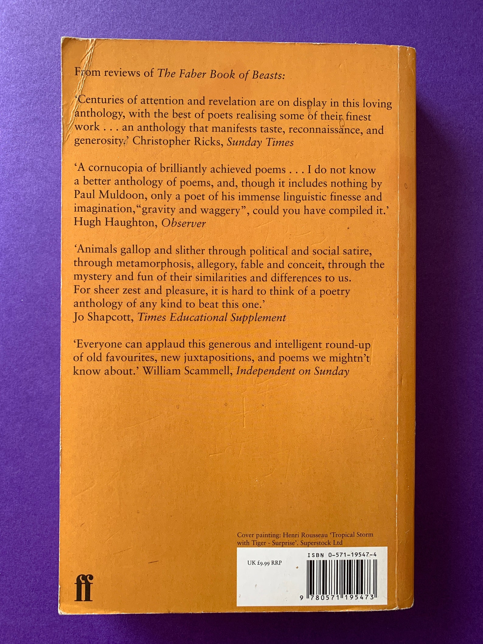 The Faber Book of Beasts edited by Paul Muldoon Etsy