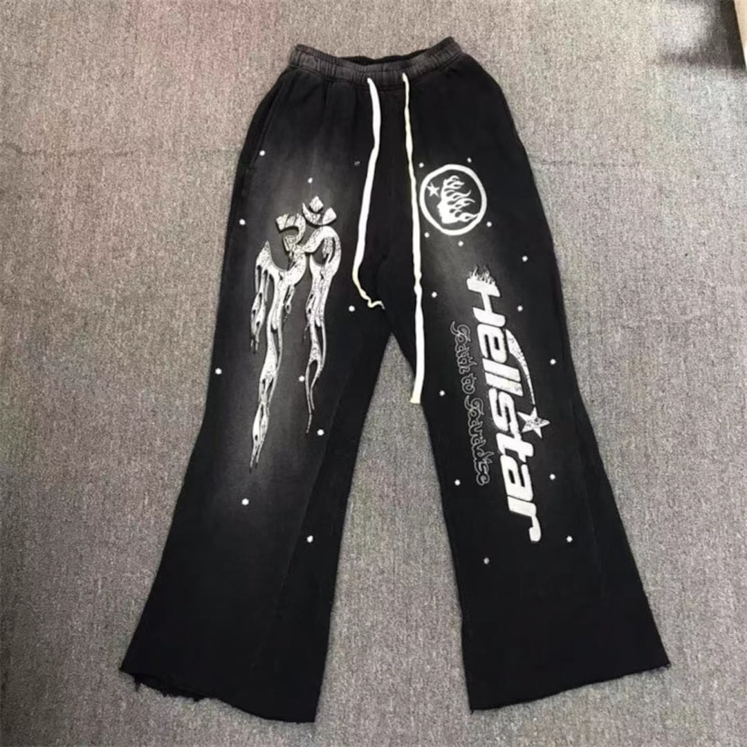 Hellstar Black Flare Sweatpants - Etsy