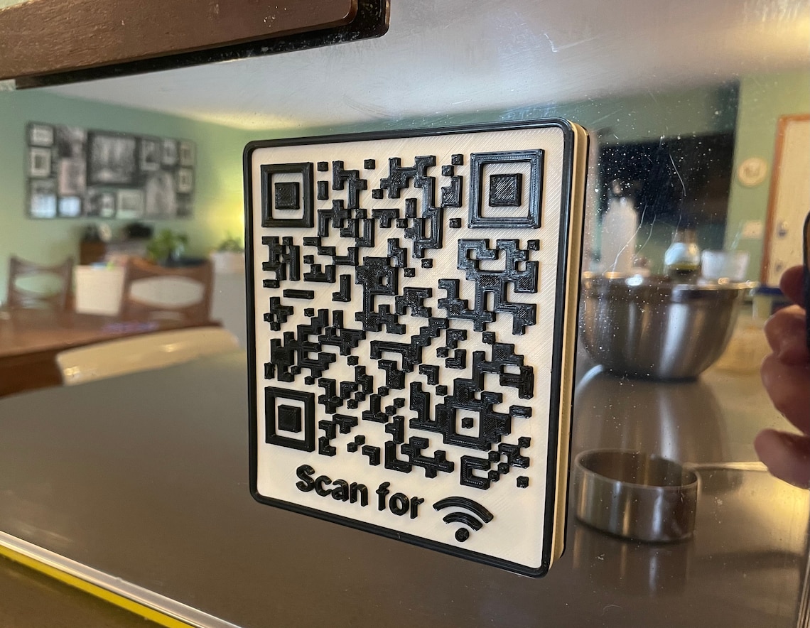Custom 3D printed WiFi QR code / QR code WiFi credentials. Etsy