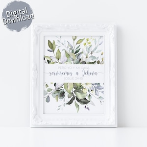 Spanish Bible Print, Yo y mi casa serviremos a Jehova, Spanish Printable Quote, Spanish Home Decor, Printable Wall Art, Verso de la biblia