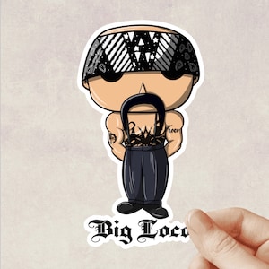 Big Loco Cholo Homie kiss-cut sticker, Phat-head style