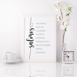 Spanish Bible Print, Salmos 33, Spanish Printable Quote, Bible Verse, Spanish Home Decor, Printable Wall Art, Verso de la biblia