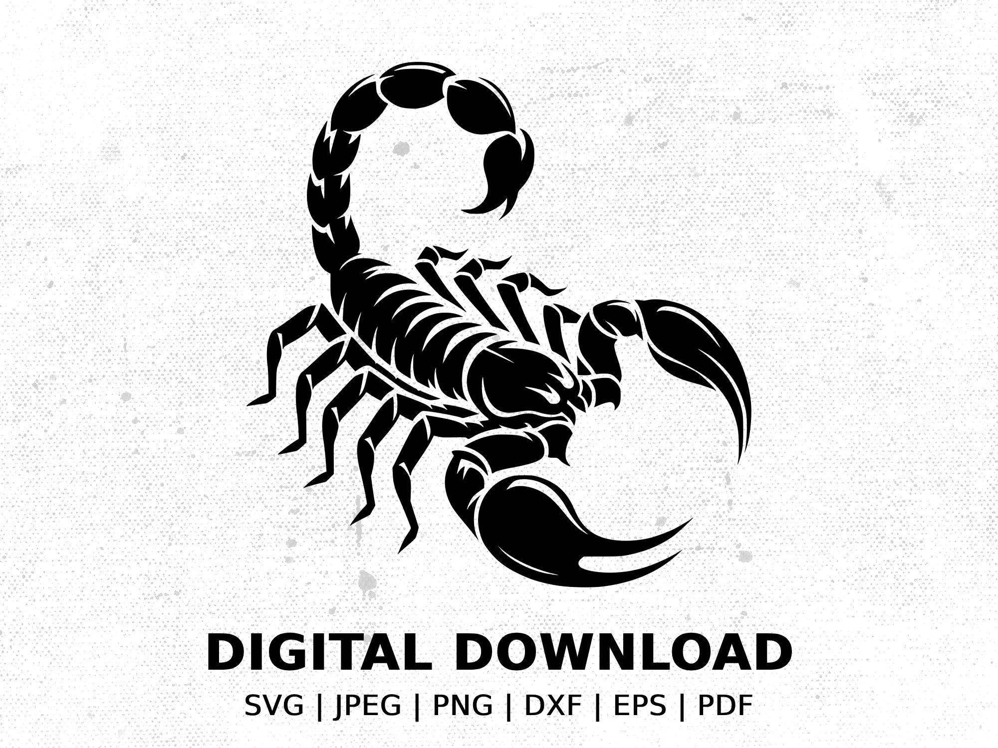 サソリのシルエット SVG、デジタル ダウンロード、ベクター クリップ