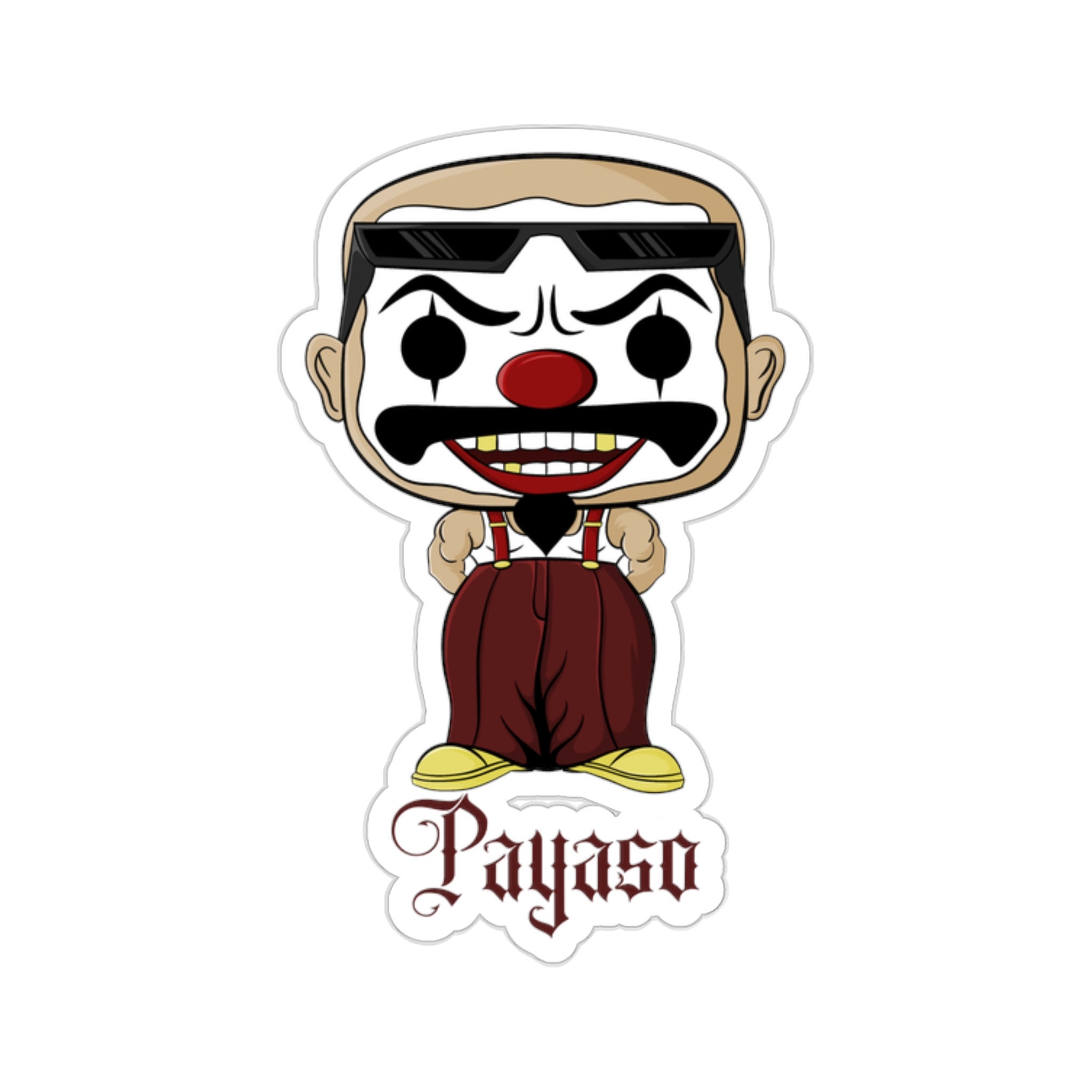 Payaso Kiss-cut Sticker, Nunezcreations Phathead Gangsta