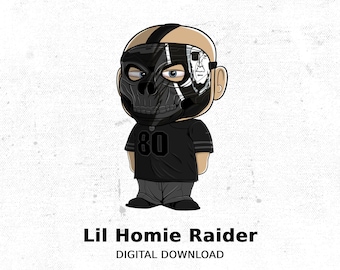 Digital Download: Lil Homie Raider Artwork, Street Art Printable, Chicano art, Custom Homies png | Chicano Art | Custom Homies Png