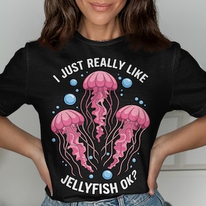 Cute Jellyfish Graphic Tee, Colorful Jellyfish Design Shirt, Ocean Lovers Shirt, Marine Life T-Shirt, Jellyfish Lovers Gift Top Tee