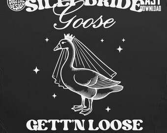 Silly Bride Goose Digital Art, Bachelorette Party Clipart, Funny Wedding Goose Printable, Bride Goose SVG, Commercial Use, Easy Download