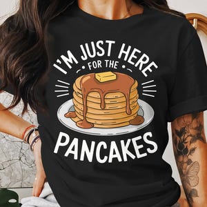 Funny Pancake T-Shirt, Stack of Pancakes Tee, Butter and Syrup Shirt, Foodie Graphic T-Shirt, Breakfast Lover Gift, Cute Pancake Art