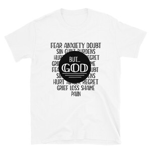 Christian Bible Verse Design T-SHIRT | ..... Mais Dieu. | T-shirt unisexe à manches courtes