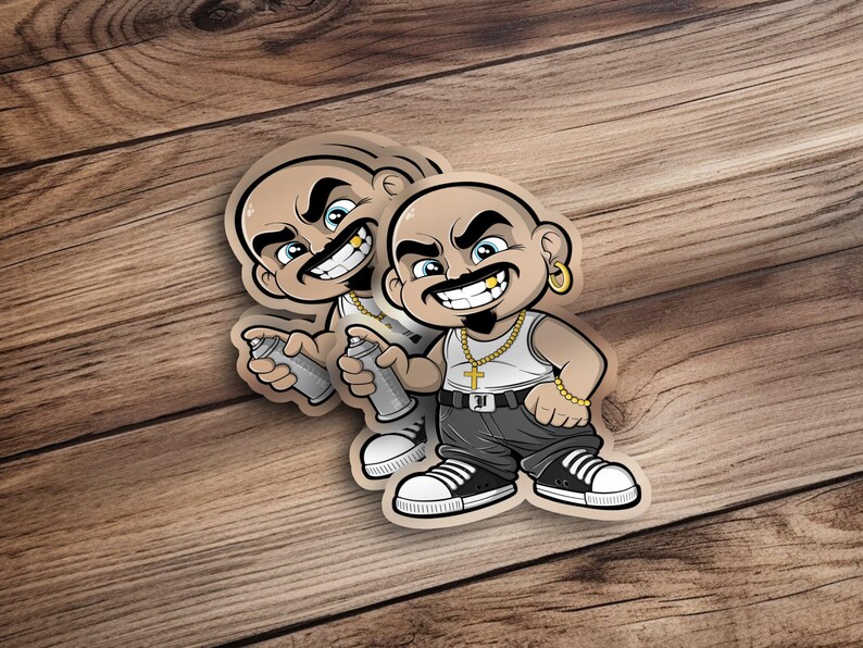Lil Crazy Vato Chicano Cholo Homies-illustraties, handgetekende digitale kunst, hoge kwaliteit 300 dpi, uniek Homies-kunstwerk, digitale download afbeelding 5