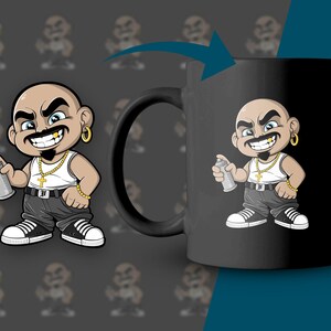 Lil Crazy Vato Chicano Cholo Homies-illustraties, handgetekende digitale kunst, hoge kwaliteit 300 dpi, uniek Homies-kunstwerk, digitale download afbeelding 3