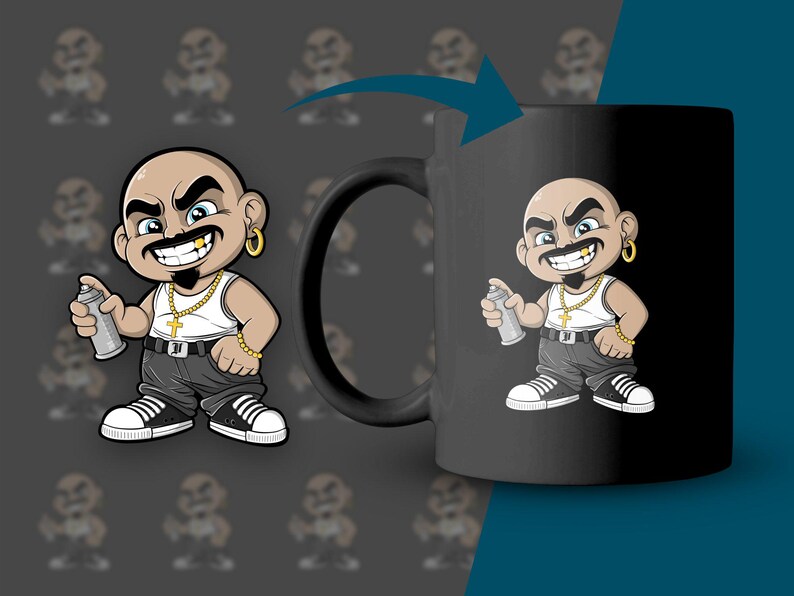Lil Crazy Vato Chicano Cholo Homies-illustraties, handgetekende digitale kunst, hoge kwaliteit 300 dpi, uniek Homies-kunstwerk, digitale download afbeelding 3
