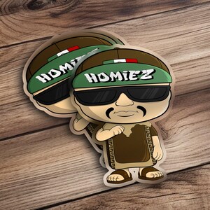 Lil Homie Mr Raza Sticker - Cute Cartoon Decal - Laptop, Skateboard - Street Art Style'Custom Made Lil homies Chicano Art Sticker