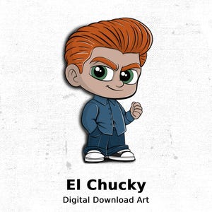 El Chucky Chicano Cholo Homies Clip Art Hand Drawn Digital Download High Quality 300dpi Cute Cartoon Character Clipart