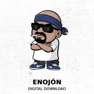 Lil Veterano ENOJON Cholo PNG Digital, Custom Chicano Art, Home Drawing, Lowrider Clipart, Hand Drawn Image, Home Design, Cholo Illustration