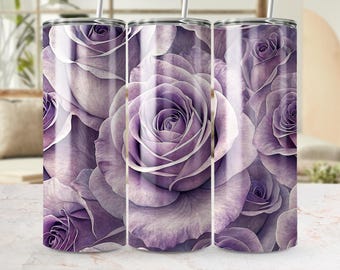 不気味なバラの蜘蛛の巣 20オンス スキニータンブラー昇華デザイン、紫