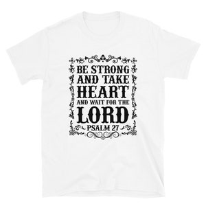 Christian Bible Verse Design T-SHIRT | Psaume 27 | T-shirt unisexe à manches courtes