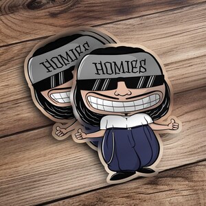 Pegatina de Lil Homie Smiley: calcomanía de vinilo linda y divertida para computadoras portátiles, botellas de agua y más. Pegatina de arte chicano de Lil Homie hecha a medida