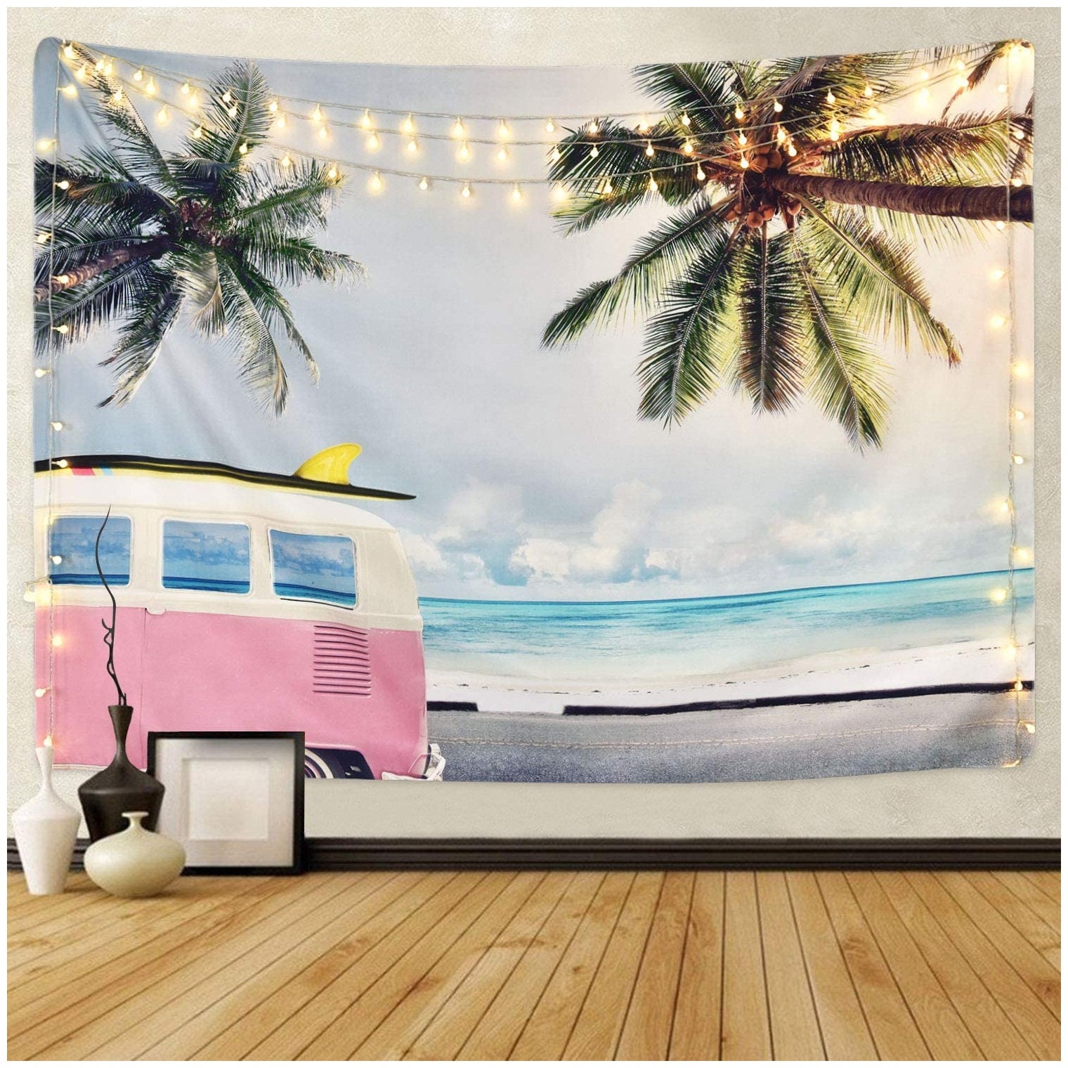 Beach Tapestry Wall Hanging Coconut Tree Surf Tapestry Etsy