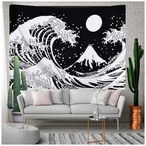 ocean wave tapestry