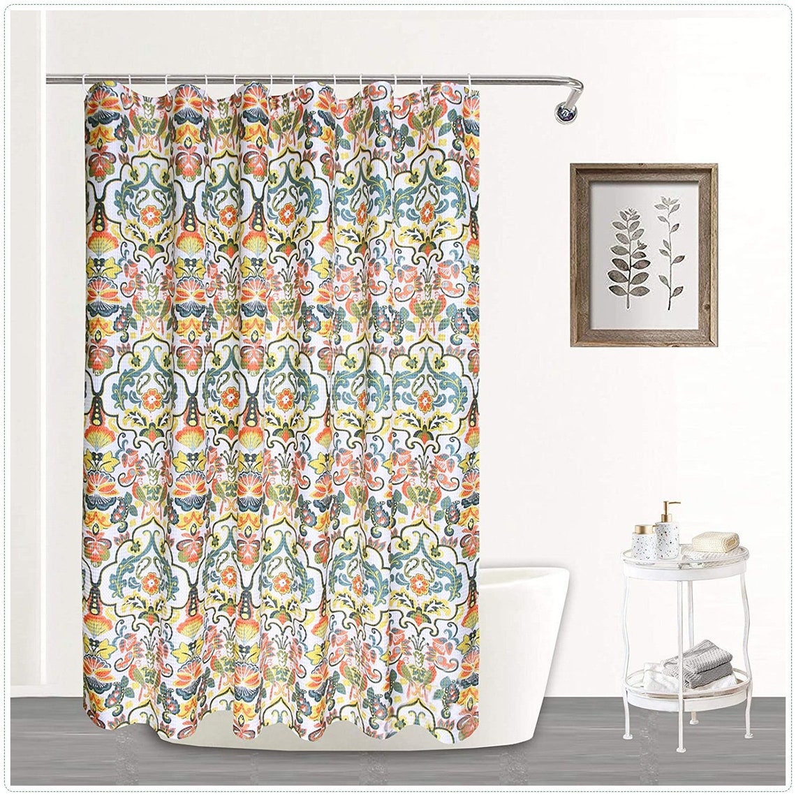 Modern Luxury Waffle Shower Curtain for Bathroom Fabric Etsy