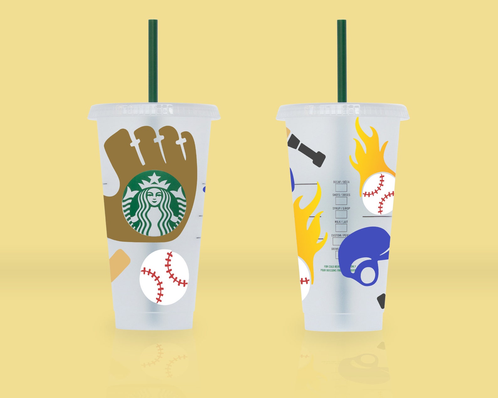 Baseball Starbucks Full Wrap Glove Cold Cup SVG files. Etsy