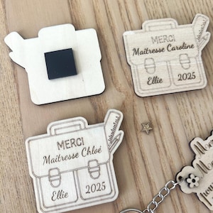 Magnet personnalisé fin d’année merci maîtresse, nounou, atsem…