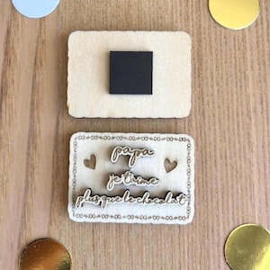 Magnet personnalisé fête des pères bois