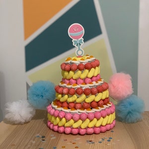 Gateau De Couches Cadeau Baby Shower Naissance Bebe Fille Etsy