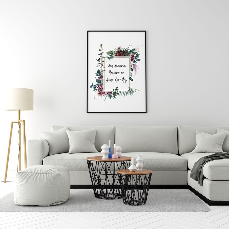 You Deserve Flowers on Your Doorstep Poem Print Pillow Etsy Australia