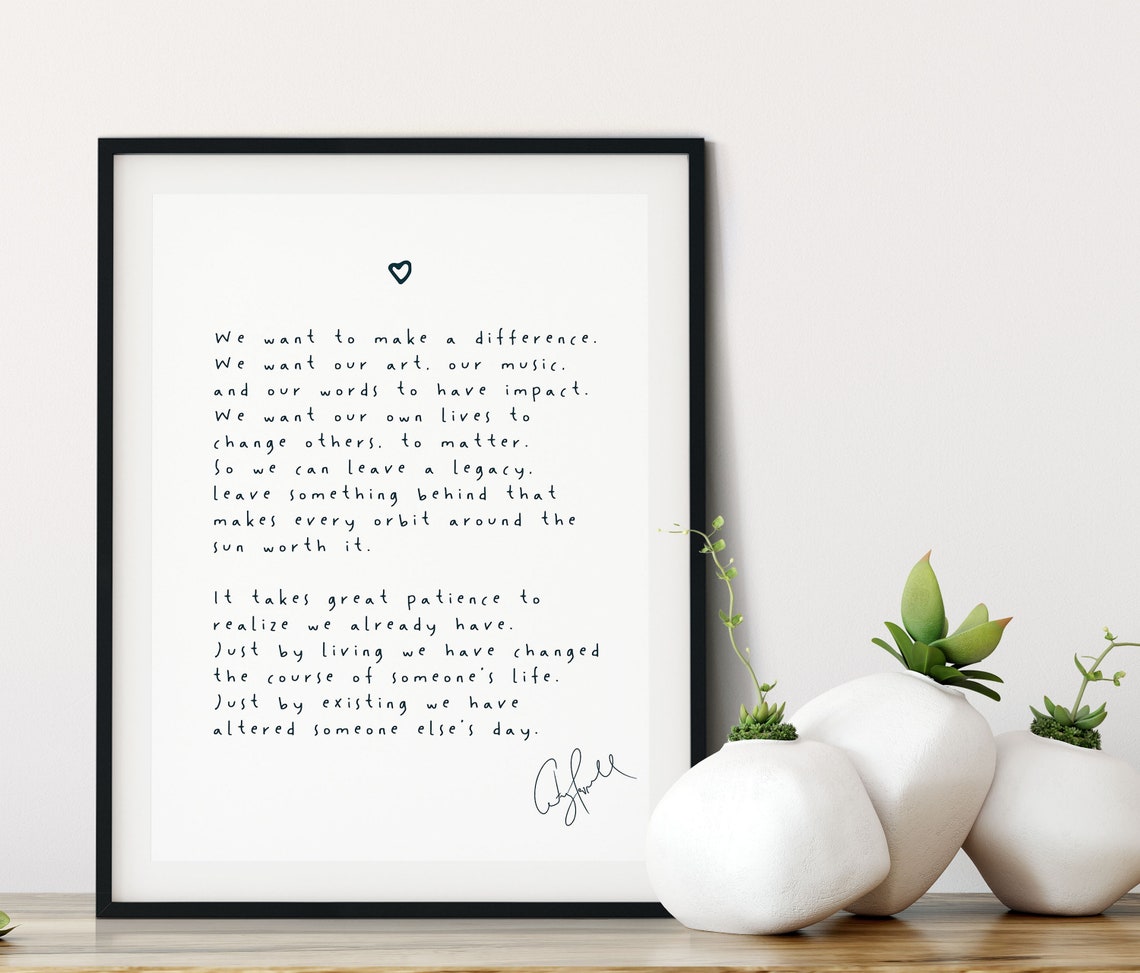 Make a Difference Poem Print the Road Between Courtney | Etsy