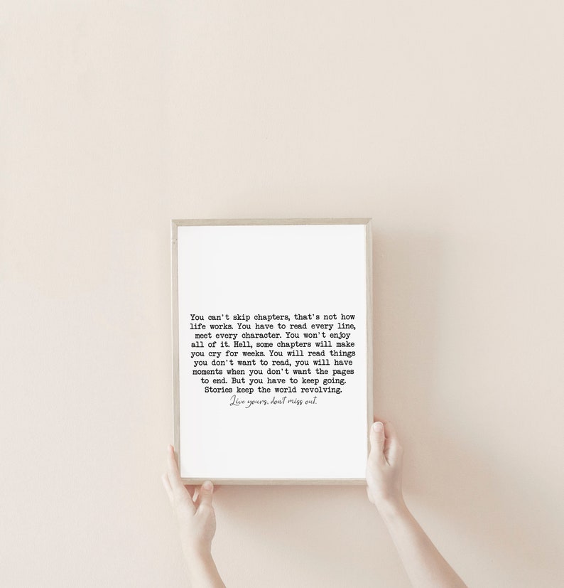 You Can't Skip Chapters Poem Print Pillow Thoughts Etsy