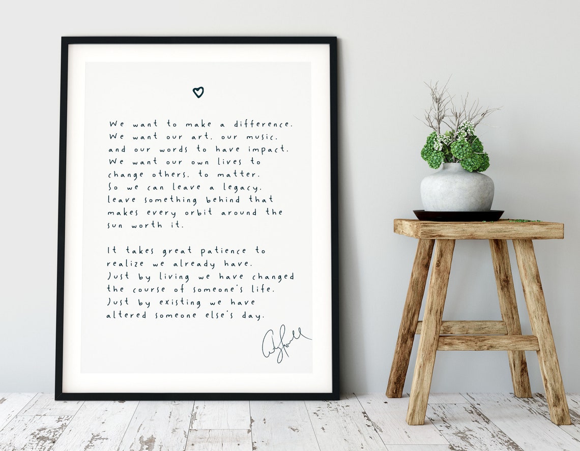Make a Difference Poem Print the Road Between Courtney - Etsy Australia