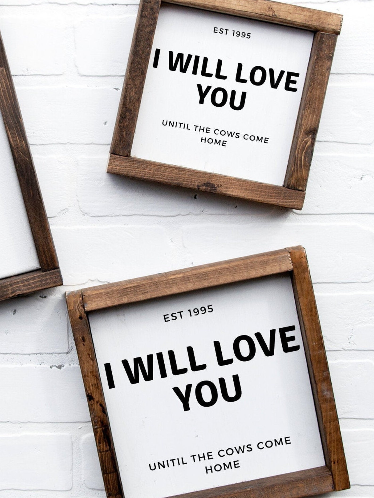 Signs With Quotes, Farm Love Wooden Square Sign, I Will Love You Till