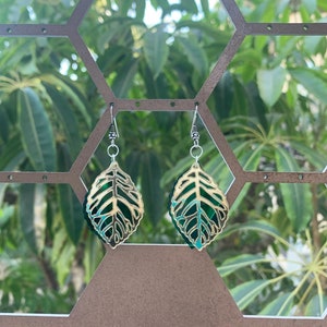 Golden leaf earrings