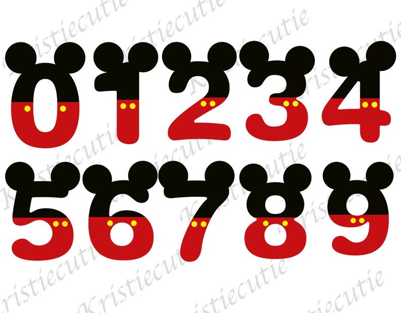 Download Mickey Numbers Svg birthday number svg Birthday numbers | Etsy