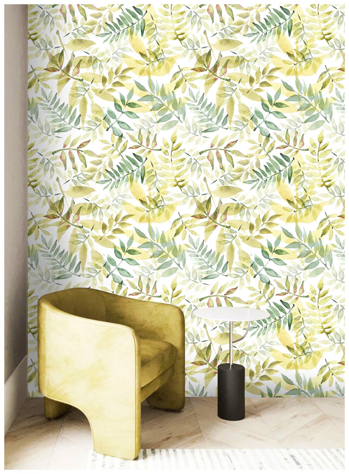 Botanical Leaf Peel and Stick Wallpaper Vinyl Wall Home Decor Etsy UK