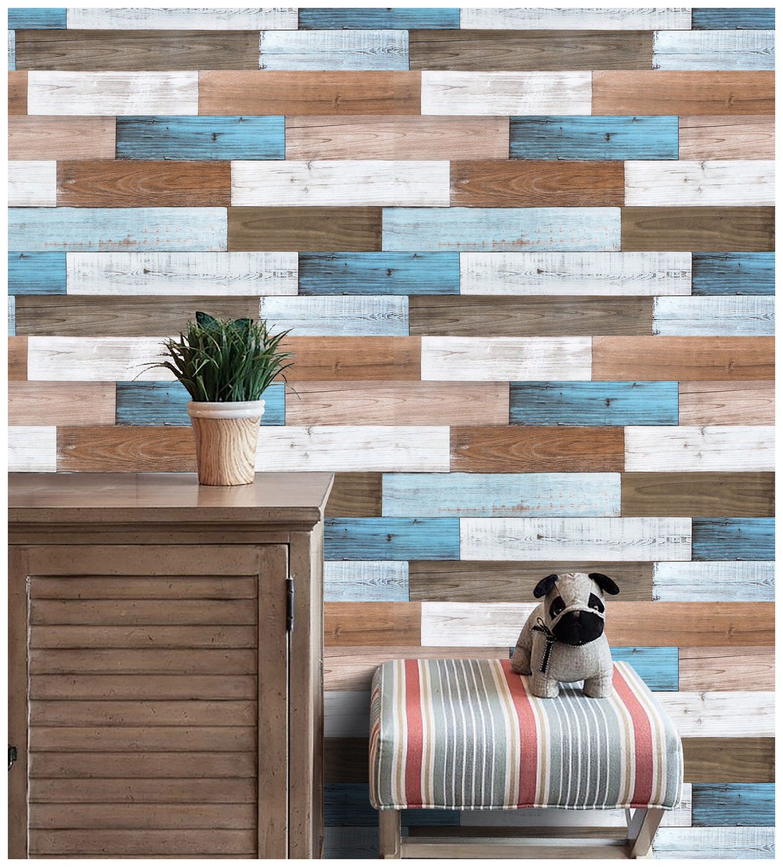 Wood Peel and Stick Wallpaper Removablewood Plank Wallpaper Etsy
