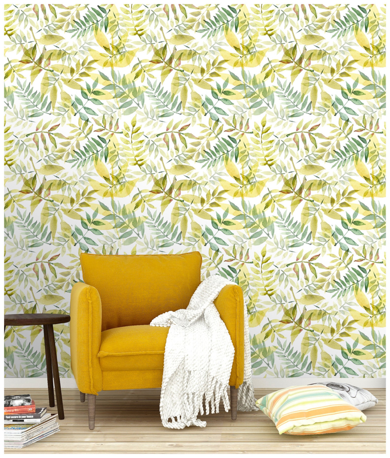 Botanical Leaf Peel and Stick Wallpaper Vinyl Wall Home Decor - Etsy UK