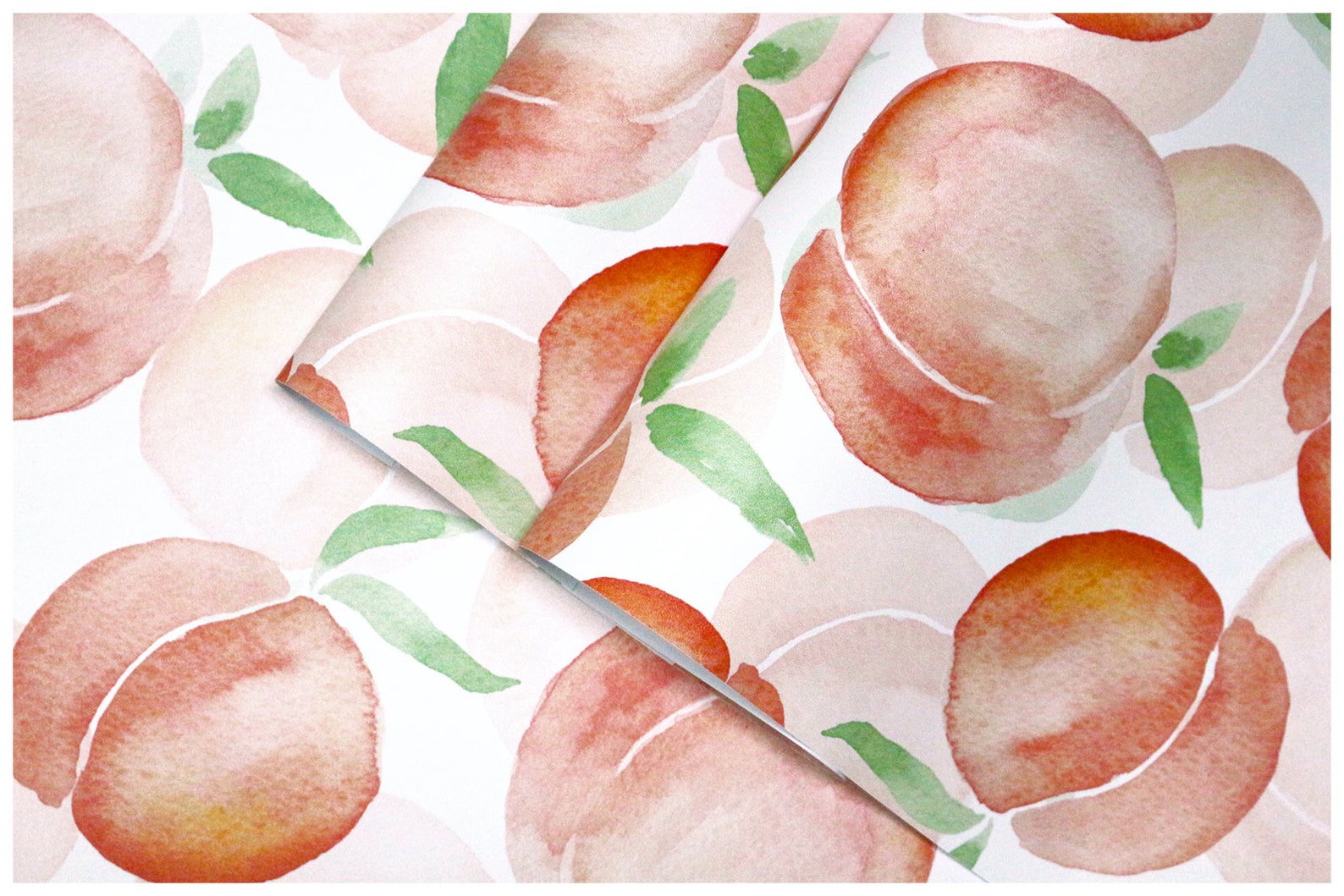 Watercolor Peach Peel and Stick Wallpaper Floral Wallpaper - Etsy UK