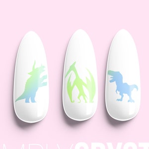 Dinosaur Nail Stickers! Dinosaur Nails! T-Rex Nails! Nail Stickers! Holographic Vinyl Nail Stickers! Brachiosaurus Nail Stickers!