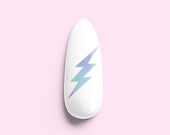 Lightning Bolt Nail Stickers! Lightning Bolt Nails! Nail Stickers! Holographic Vinyl Nail Stickers! Electricity Nail Stickers!