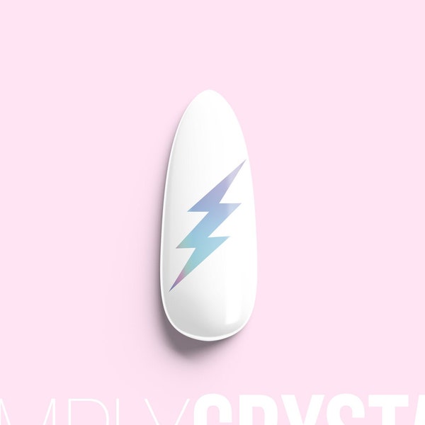 Lightning Bolt Nail Stickers! Lightning Bolt Nails! Nail Stickers! Holographic Vinyl Nail Stickers! Electricity Nail Stickers!