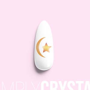 Moon and Stars Nail Stickers! Full Moon Nail Stickers! Moon Nail Stencils! Holographic Vinyl Nail Stickers! Weather Nail Stickers! Stars