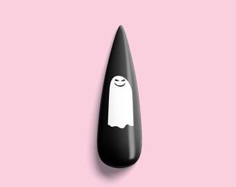 White Halloween Ghost Decals for Nails! White Halloween Nail Decals! Scary White Ghost Halloween Nail Art! Halloween Waterslide Decals!