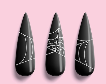 White Halloween Spiderwebs Nail Decals! White Halloween Nail Decals! White Spiderweb Halloween Nail Art! White Halloween Decals! Spiderweb!!