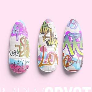 Graffiti Nail Wraps! Graffiti Nails! Graffiti Nail Art! Spray Paint Nail Art Nail Wraps! Graffiti Nail Designs! Abstract Graffiti Nail Art!