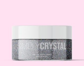 Black Rainbow Holographic Acrylic Nail Powder! Black Holiday Reflective Glittered Acrylic Nail Powder! Shocking Black Glitter Acrylic Nails!