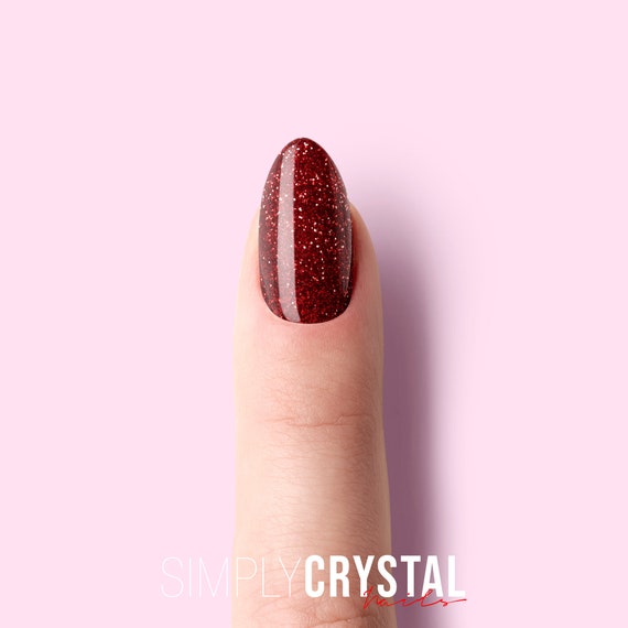 Red Lights Glitter Acrylic Nail Powder Fine Red Super Reflective